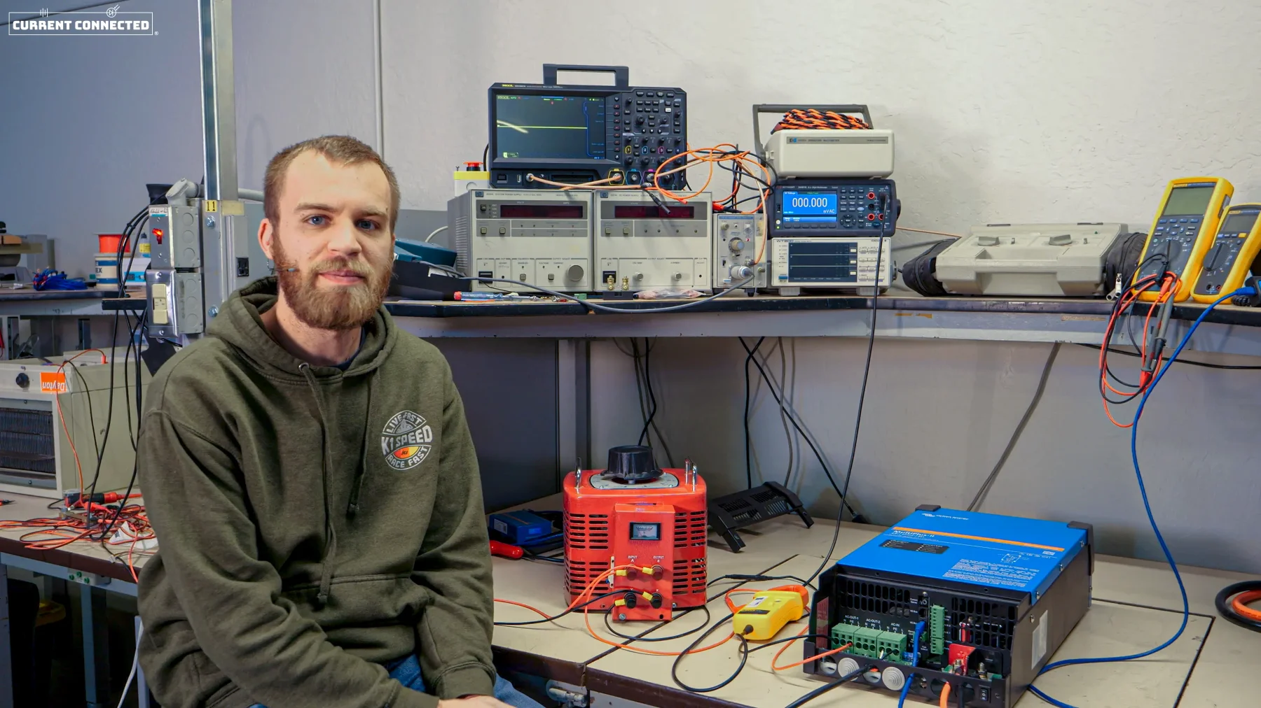 Dexter with a Victron MultiPlus-II in the shop.