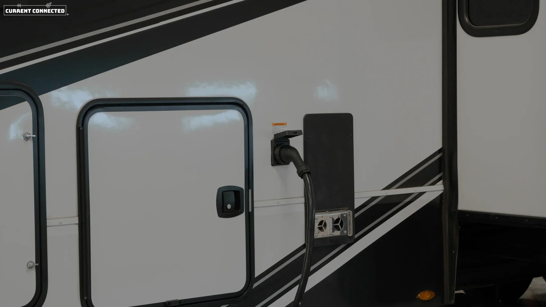 The 50A quick connect shore power inlet on Dexters RV / Toy Hauler