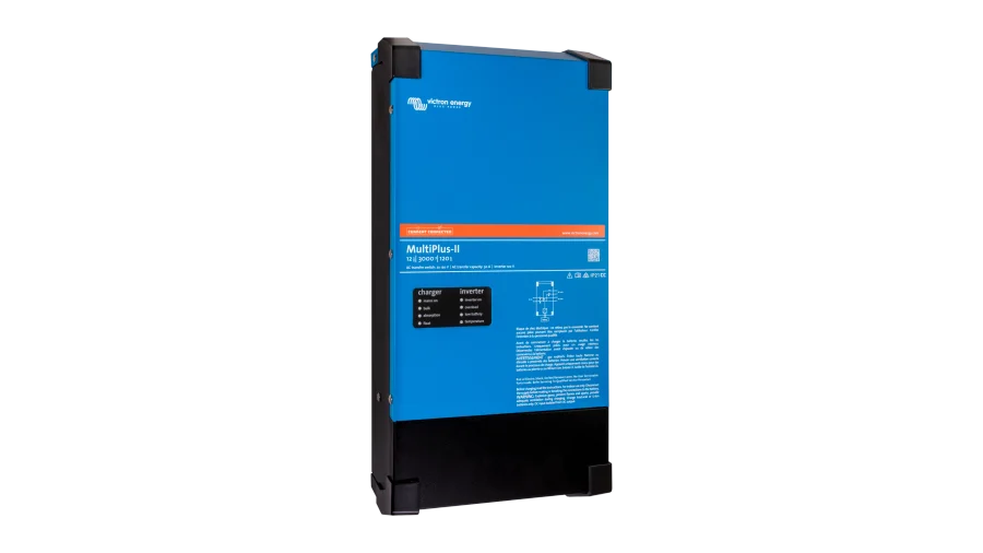 Victron Energy 12V MultiPlus-II 3kVA 2x120V Inverter 120A Charger (UL). This is a Left view display of the inverter by Victron Energy with no background.