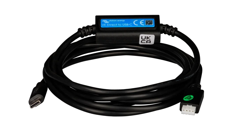 High quality photo of the Victron - ASS030530030 - VE.Direct to USB Interface Dongle Type-C Front View. Photographed by Current Connected