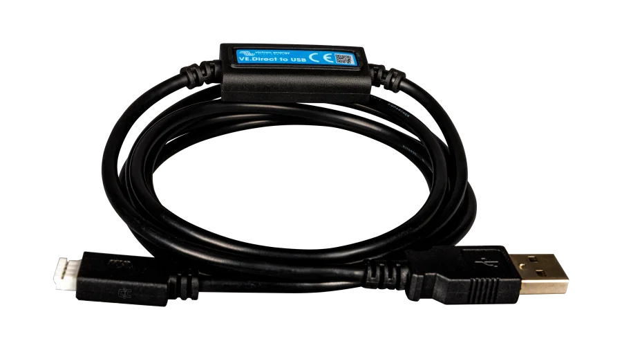 High quality photo of the Victron - ASS030530010 - VE.Direct to USB Interface Dongle Type-A - Front View. Photographed by Current Connected