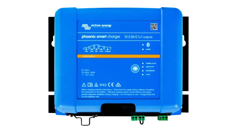 Victron Energy Smart IP43 1+1 Charger, 12V 50A Battery Charger For Lithium and Lead-Acid Batteries, 85-250Vac Power Input