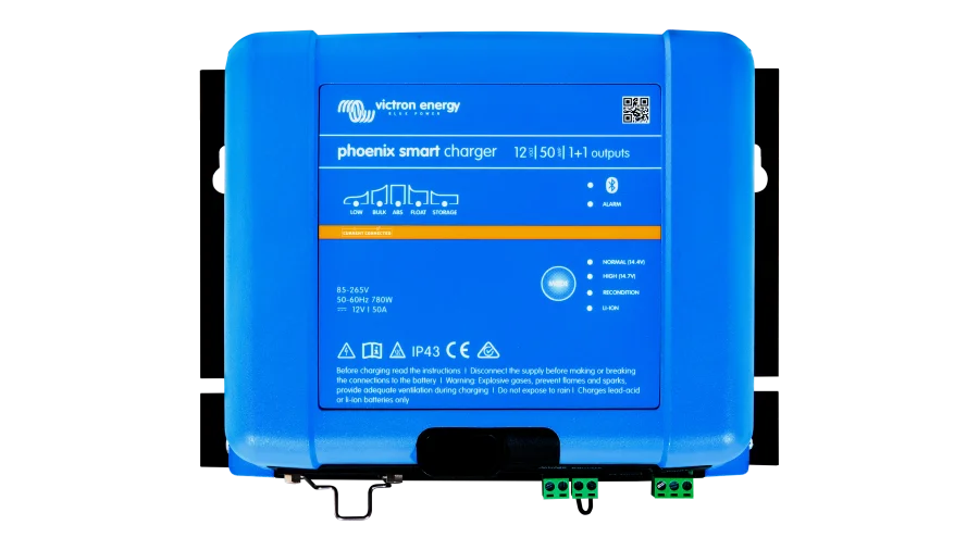 Victron Energy Smart IP43 1+1 Charger, 12V 50A Battery Charger For Lithium and Lead-Acid Batteries, 85-250Vac Power Input
