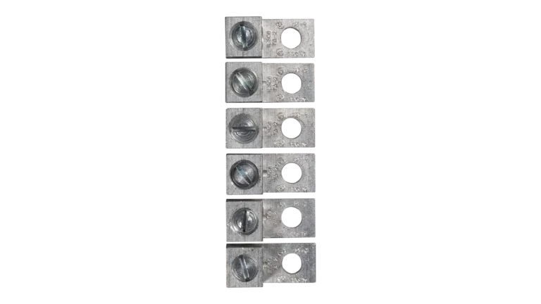 Six-Lug Set for Victron Quattro Inverters. This is a Top-Down display of the six lug set in a vertical line, with no background
