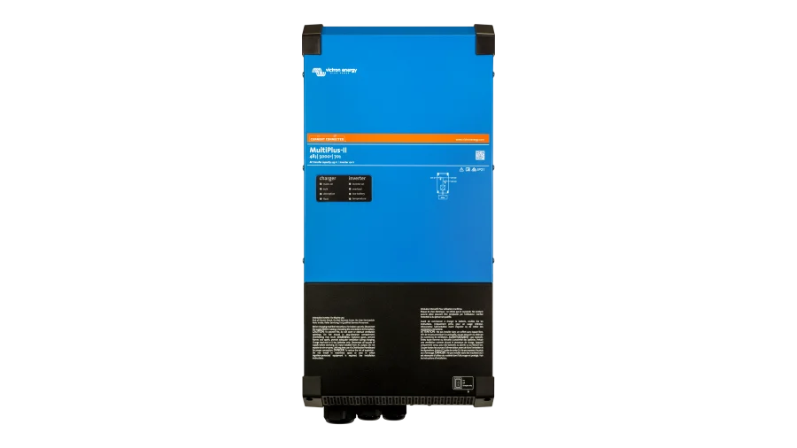 High quality photo of the Victron Energy - PMP482505110 - 48V MultiPlus-II 5kVA 120V Inverter-70A Charger - Front View. Photographed by Current Connected