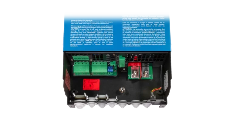Victron Energy 24V MultiPlus-II 3kVA 2x120V Inverter 70A Charger. This is a Internal view display of the inverter by Victron Energy with no background.