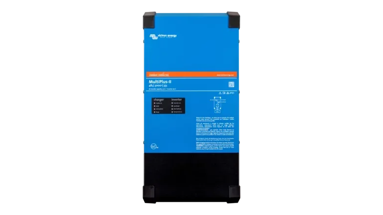 Victron Energy 48V MultiPlus-II 3kVA 120V Inverter 35A Charger - UL1741. This is a Front view display of the inverter by Victron Energy with no background.