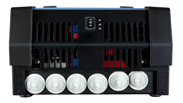 Victron Energy 48V MultiPlus 2kVA 120V Inverter 25A Charger. This is a Bottom view display of the inverter by Victron Energy with no background.