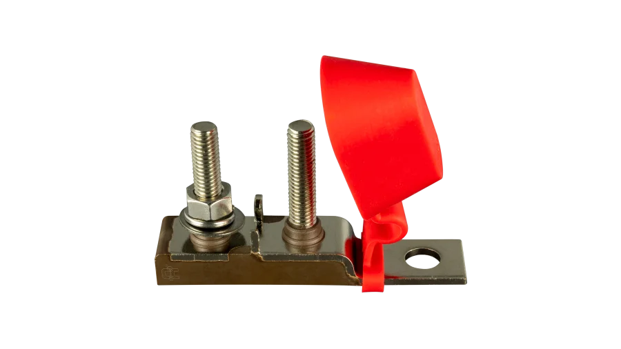 Blue Sea Systems 2151 Dual MRBF Terminal Fuse Block, 30-300A, 58V DC, Mounts on 3/8" Battery Post or Bus Bar Stud, for Marine and Mobile DC Systems