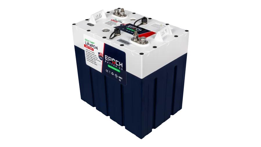 Epoch GC2 Series 48V 30Ah 1.54kWh LiFePO4 Battery, Group GC2 IP67 Lithium Battery for Boats, RVs, and Golf Carts