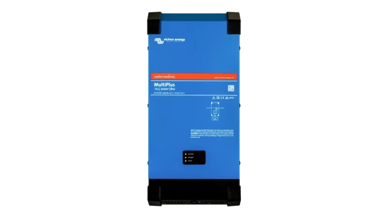 Victron Energy 12V MultiPlus 2kVA 120V Inverter 80A Charger. This is a Front view display of the inverter by Victron Energy with no background.
