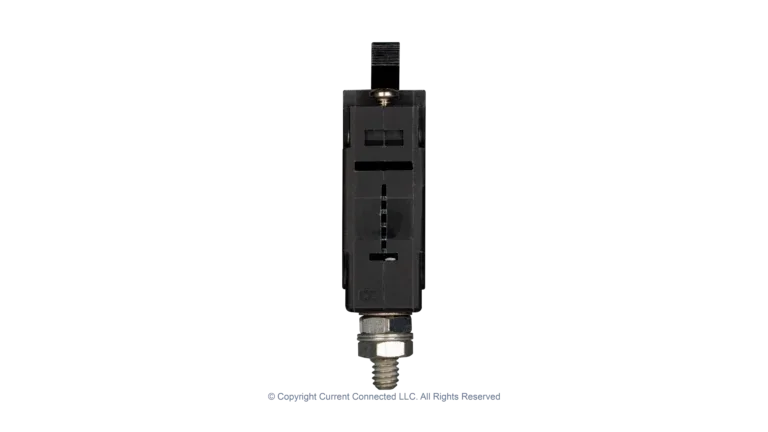 High quality photo of the Midnite Solar - MNEDC10 - 150VDC 120Vac Non-Polarized Panel Mount Breakers 10A bottom view. Photographed by Current Connected.