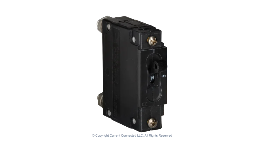 High quality photo of the Midnite Solar - MNEDC5 - 150VDC 120Vac Non-Polarized Panel Mount Breakers 5A. Photographed by Current Connected.