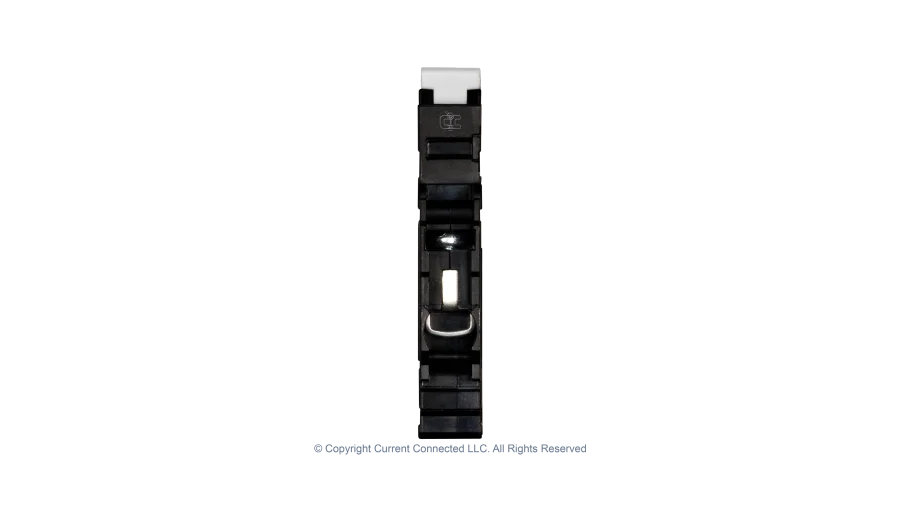 High quality photo of the Midnite Solar - MNEPV2 - 150Vdc Din-Rail Mount Polarized Circuit Breaker 2A - Top End View. Photographed by Current Connected