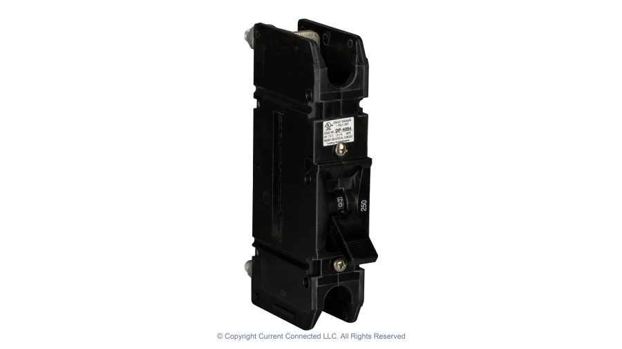 High quality photo of the Midnite Solar - MNEDC250 - MNEDC 250A Breaker - Top Angle View. Photographed by Current Connected