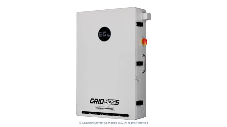 High quality photo of the EG4 - EG4MID2P200AV2.1 - GridBOSS Microgrid Interconnect Device (MID) - Right Angle View. Photographed by Current Connected