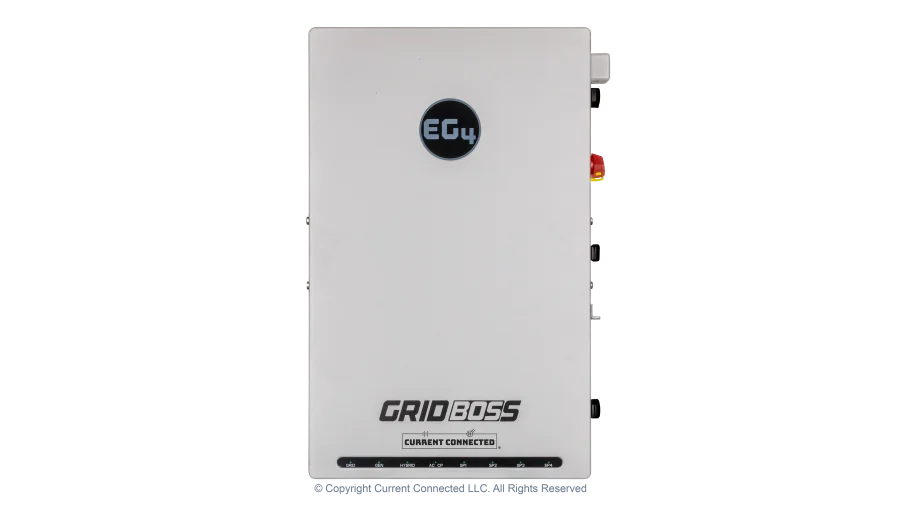 High quality photo of the EG4 - EG4MID2P200AV2.1 - GridBOSS Microgrid Interconnect Device (MID) - Front View. Photographed by Current Connected