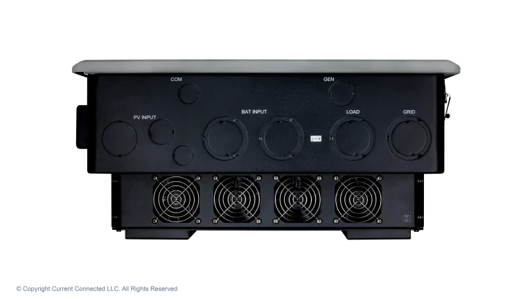 High quality photo of the EG4 - EG4B3S1GBBRKR90AV1 - FlexBOSS21 Hybrid Inverter - Bottom View. Photographed by Current Connected
