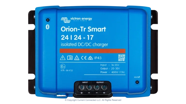 High quality photo of the Victron - ORI242440120 - Orion-TR Smart Isolated DC-DC Battery Charger - 24v 24v-17a - Top View. Photographed by Current Connected