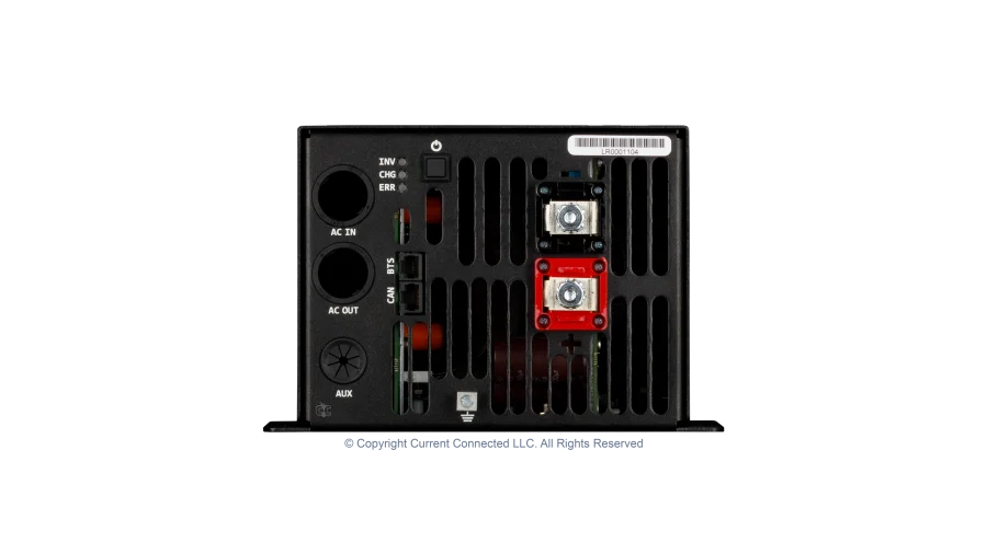 High quality photo of the Midnite Solar - MNLR3648M - Little Rosie 48V 3600W 120V Inverter-60A Charger - Bottom View. Photographed by Current Connected