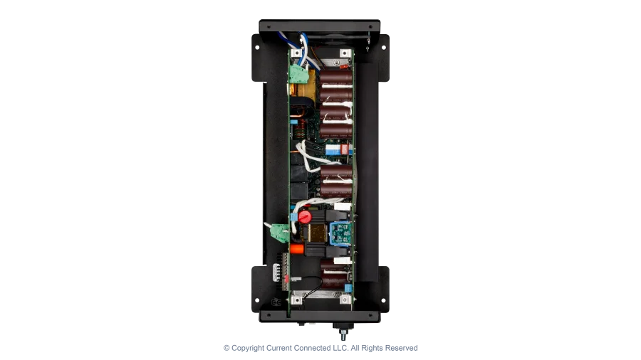 High quality photo of the Midnite Solar - MNLR3648M - Little Rosie 48V 3600W 120V Inverter-60A Charger - Cover Off View. Photographed by Current Connected