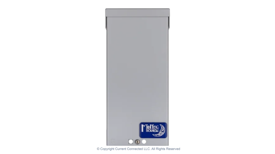High quality photo of the Midnite Solar - MNPV3 - PV Breaker/Combiner Box - Front View. Photographed by Current Connected