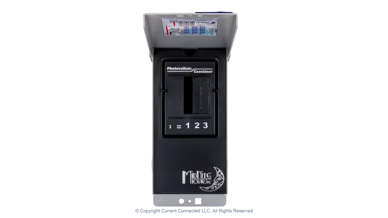 High quality photo of the Midnite Solar - MNPV3 - PV Breaker/Combiner Box - Open. Photographed by Current Connected