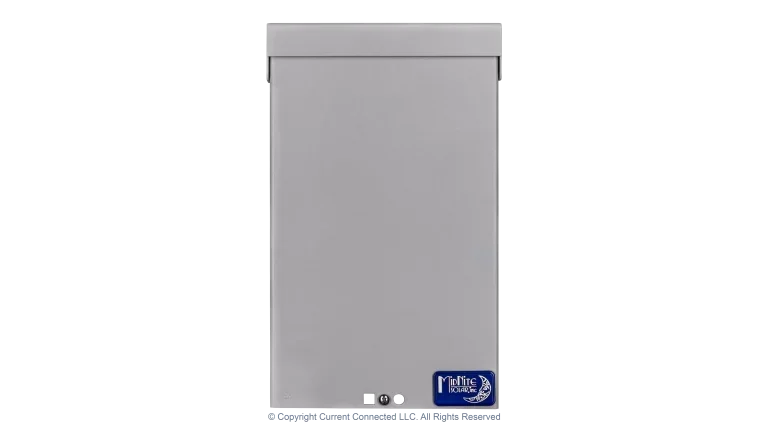 High quality photo of the Midnite Solar - MNPV6 - PV Breaker/Combiner Box - Front View. Photographed by Current Connected