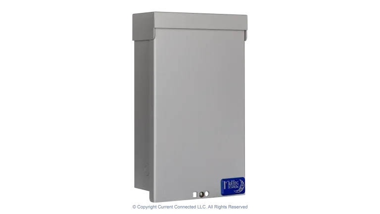 High quality photo of the Midnite Solar - MNPV6 - PV Breaker/Combiner Box - Angled View Left. Photographed by Current Connected