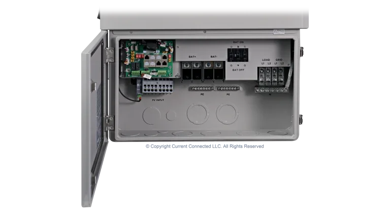 High quality photo of the EG4 - EG4INVFLXBOSS18V1 - FlexBOSS18 13kW AC Hybrid Inverter - Interior View. Photographed by Current Connected