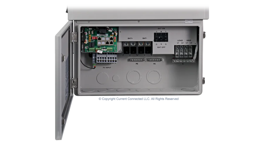 High quality photo of the EG4 - EG4INVFLXBOSS18V1 - FlexBOSS18 13kW AC Hybrid Inverter - Interior View. Photographed by Current Connected