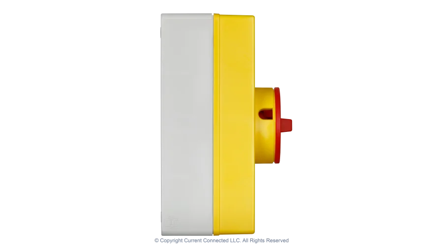 High quality photo of the IMO - PE69-3020L - Isolator 3Pole 20A+32A - Side View. Photographed by Current Connected
