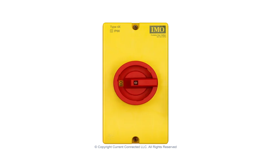 High quality photo of the IMO - PE69-3020L - Isolator 3Pole 20A - Front View. Photographed by Current Connected.