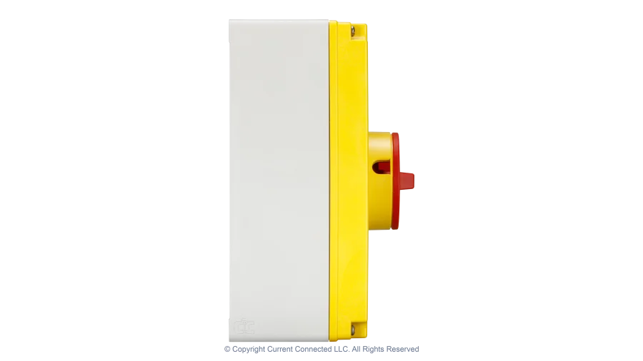 High quality photo of the IMO - PE69-3063 - PV Isolator 63/125 - Side View. Photographed by Current Connected.