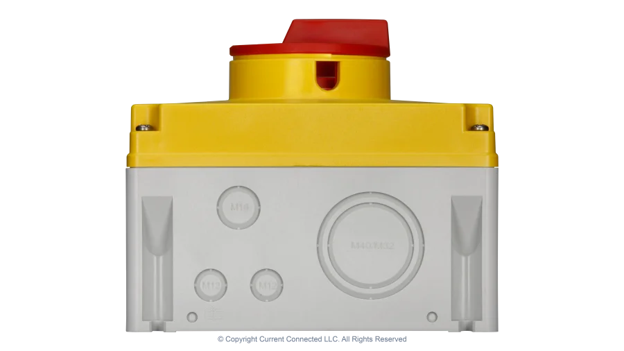 High quality photo of the IMO - PE69-3063 - PV (Solar) Isolator 63-125 Bottom view. Photographed by Current Connected.