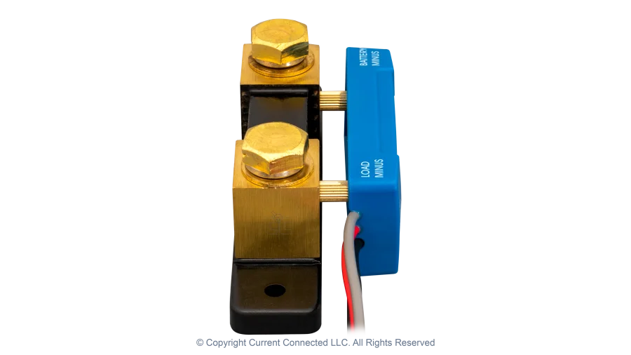 High quality photo of the Victron - SHU050150050 - SmartShunt 6.5-70VDC - 500A IP65 - Side view Photographed by Current Connected.
