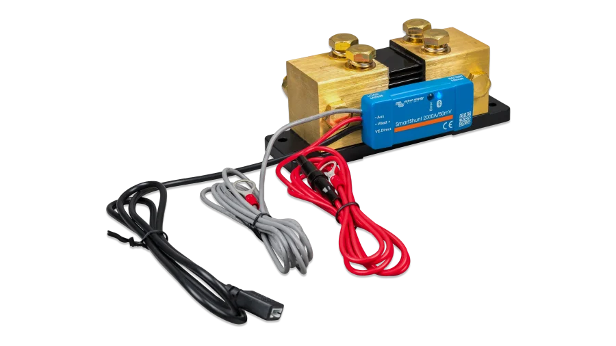 High quality photo of the Victron - SHU065220050 - SmartShunt 6.5-70VDC - 2000A IP65 - With Wires. Photographed by Current Connected.