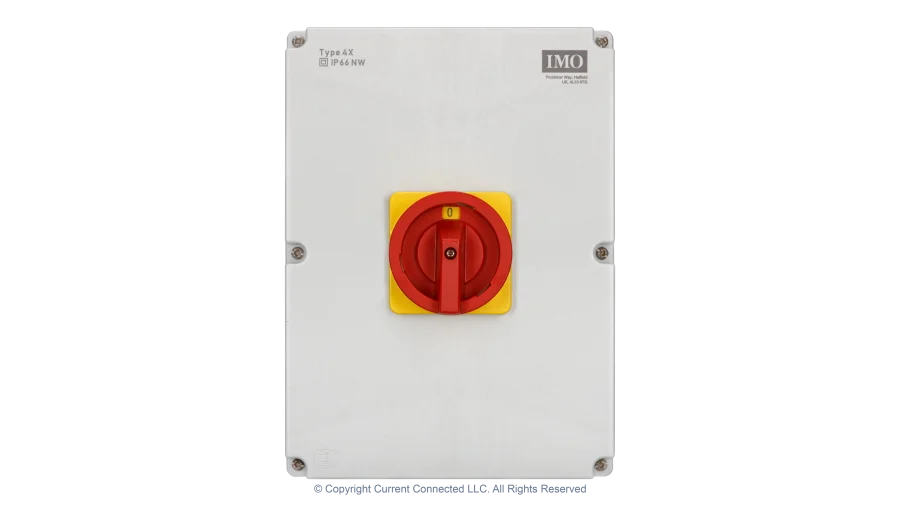 High quality photo of the IMO Changeover Switch, 3 Pole 63A Front. Photographed by Current Connected.
