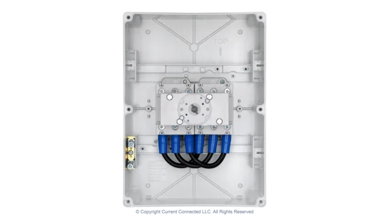 High quality photo of the IMO Changeover Switch, 3 Pole 63A Internal Jumper Option. Photographed by Current Connected.
