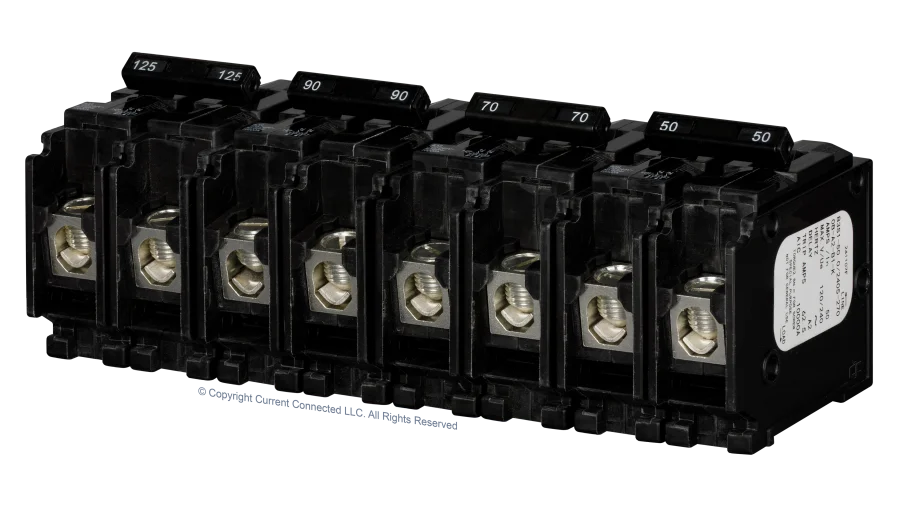 High quality photo of the EG4 - BSB AC Circuit Breaker Compatible with EG4 18kPV Hybrid Inverter - Group Image. Photographed by Current Connected