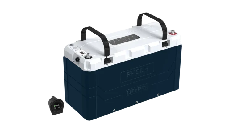 Epoch - C48100A - 48V 100Ah V2 Elite Series - Heated & Bluetooth & Victron Comms LiFePO4 Battery - Angled View