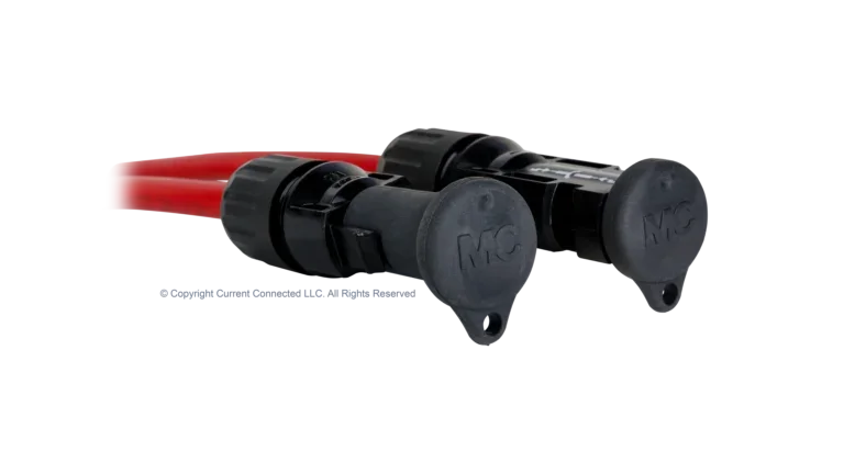 High quality photo of the Staubli - 32.0716-32.0717 - MC4 Sealing Caps - Plug In-Use. Photographed by Current Connected