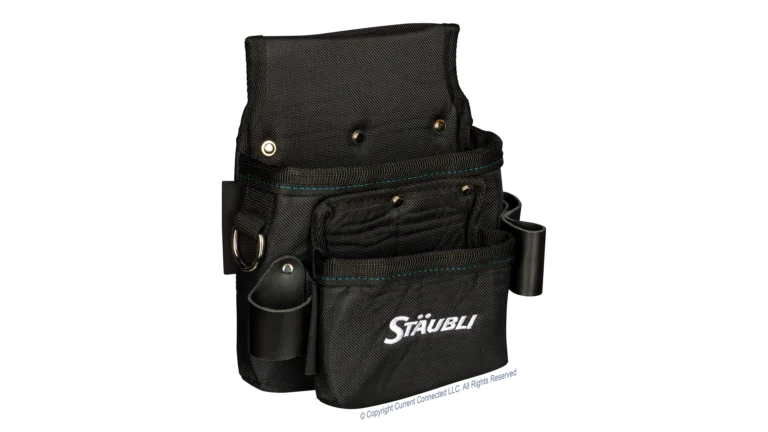 High quality photo of the Staubli - 32.0387 - Staubli Installer Tool Belt SET Installer tool belt SET - Large Bag Angled View. Photographed by Current Connected