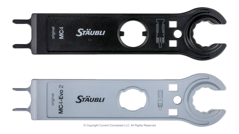 High quality photo of the Staubli - 32.6058 - PV-MS-PLS Open-end spanner set Top View. Photographed by Current Connected