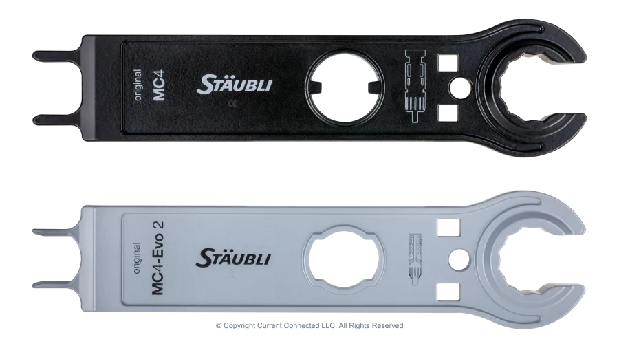High quality photo of the Staubli - 32.6058 - PV-MS-PLS Open-end spanner set Top View. Photographed by Current Connected