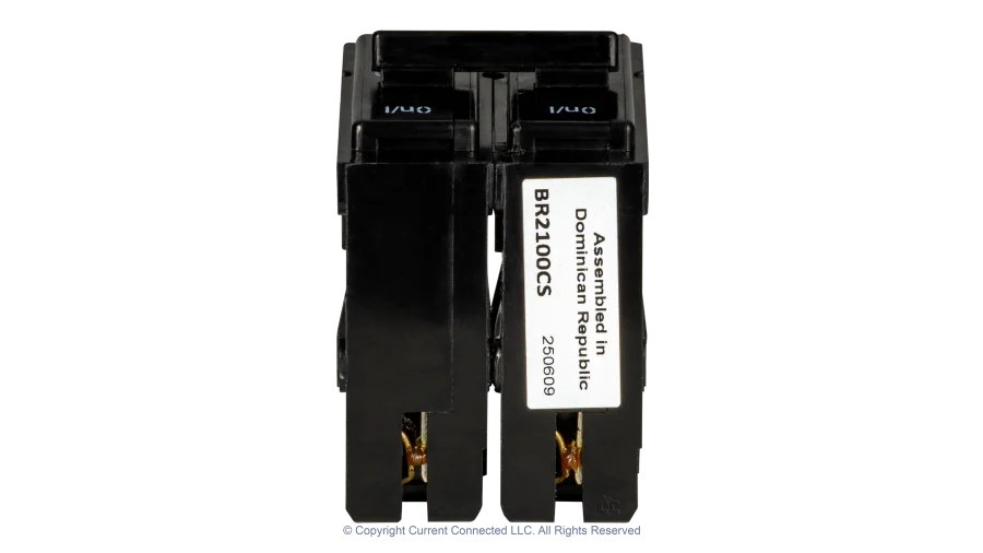 High quality photo of the Eaton - BR2100 - Double Pole Breaker 100A - Top View. Photographed by Current Connected