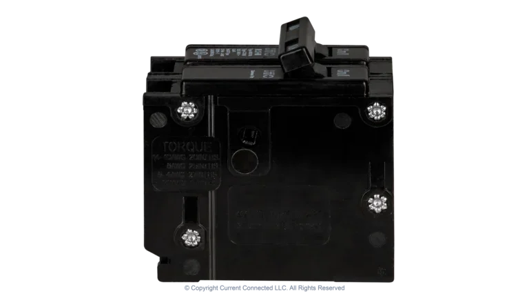 High quality photo of the Eaton - BR2100 - Double Pole Breaker 100A - Side View. Photographed by Current Connected