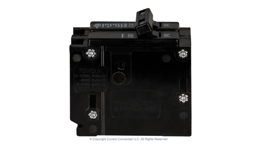 High quality photo of the Eaton - BR2100 - Double Pole Breaker 100A - Side View. Photographed by Current Connected