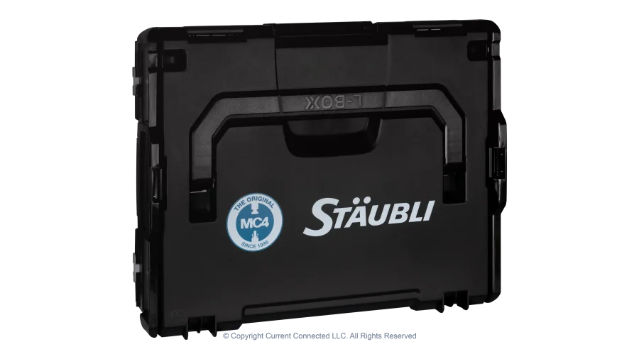 High quality photo of the Staubli - 32.6128-64100 - MC4 and MC4-Evo 2 Connector Installation Tool Set (UL) - Case Closed View. Photographed by Current Connected