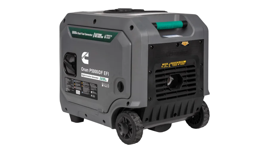 Cummins - A075C500 - Onan P5000iDF EFI Dual-Fuel Inverter Generator - Angled Back View